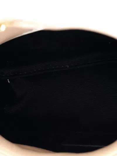 Pre-owned Saint Laurent Loulou Puffer Leather Small Clutch Bag In Neutral