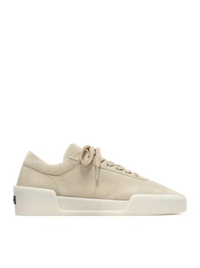 Fear Of God Low Top Suede Sneakers With Rubber Sole In Nude