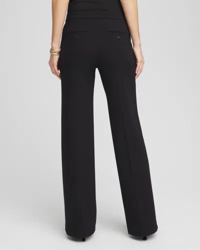 Chico's Emme Wide-leg Trouser Ponte Pants In Black In Multi