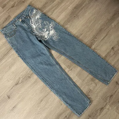 Pre-owned The Gv Gallery Gv Gallery Raspberry Hills Dragon Denim Jeans In Blue