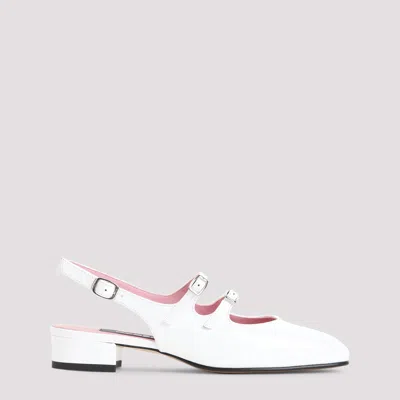 Carel Flate Double Strap Slingback In White