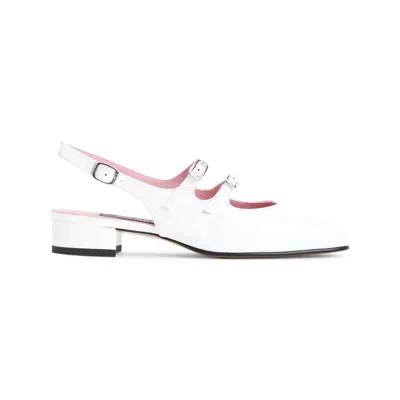Carel Flate Double Strap Slingback In White