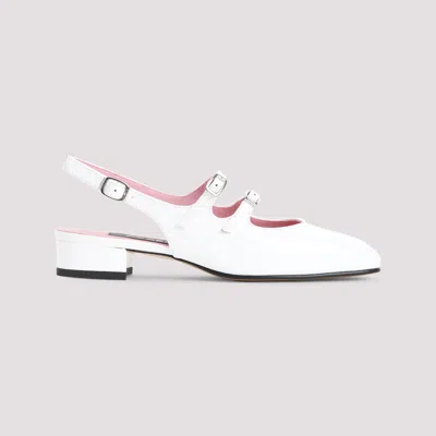 Carel Flate Double Strap Slingback In White
