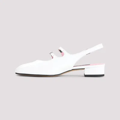 Carel Flate Double Strap Slingback In White