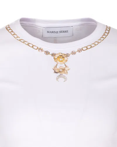 Marine Serre Trompe L Il Jewelry White Jersey Baby Fit T-shirt In White