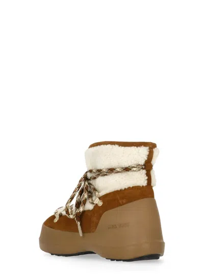 Moon Boot Shearling And Suede Winter Boots In Brown