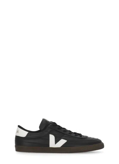 Veja Panenka Black Sneaker With Logo On The Side And Contrasting Heel In Leather Unisex In Black