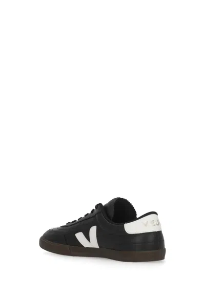 Veja Panenka Black Sneaker With Logo On The Side And Contrasting Heel In Leather Unisex In Black
