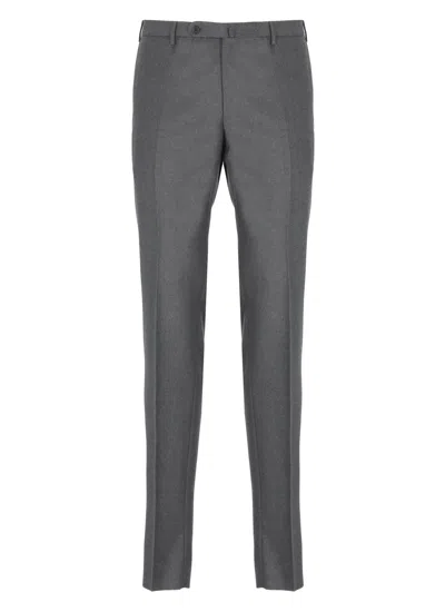 Incotex Straight Trousers With Belt Loops And Pockets In Gray
