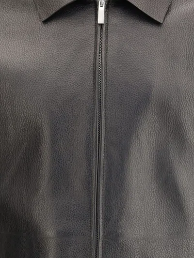 Ferragamo Men Deerskin Blouson In Black