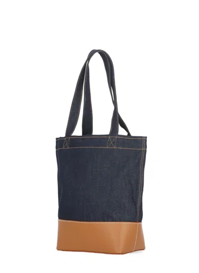 Apc A.p.c. Axel Small Denim Tote Bag In Blue