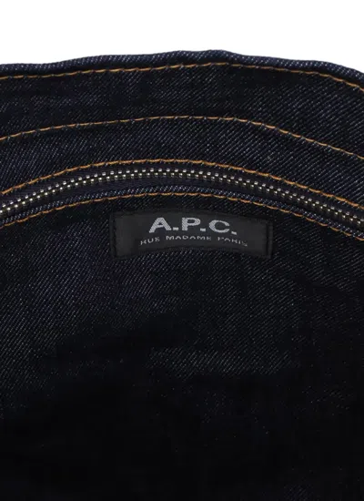 Apc A.p.c. Axel Small Denim Tote Bag In Blue