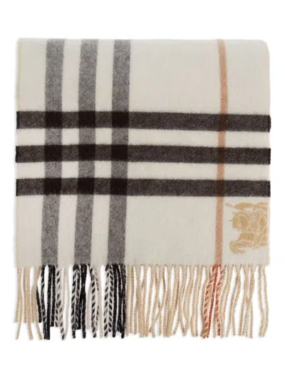 Burberry Check-pattern Fringed-hem Scarf In Brown