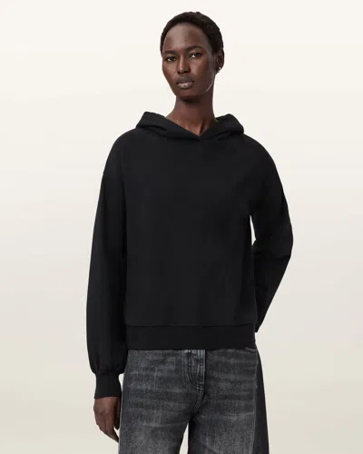 Allsaints Zinc Oversized Rhian Hoodie In Black
