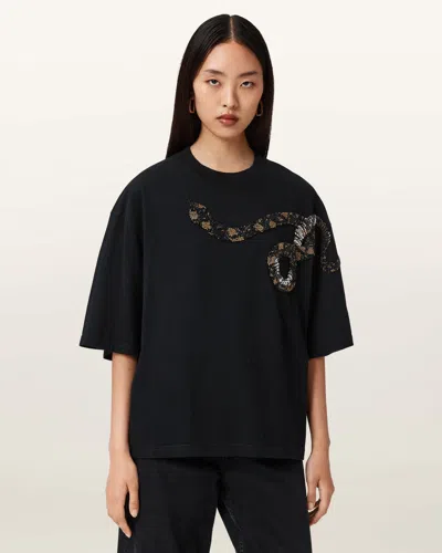 Allsaints Ouros Amelie Embellished Cotton T-shirt In Multi