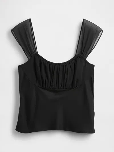 Gap Mixed Media Crop Top In Black