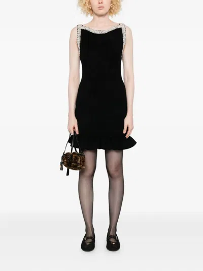 Sandro Midikleid Mit Perlen In Black