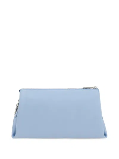 Ferragamo Mini Logo-detail Chain-strap Clutch Bag In Blue