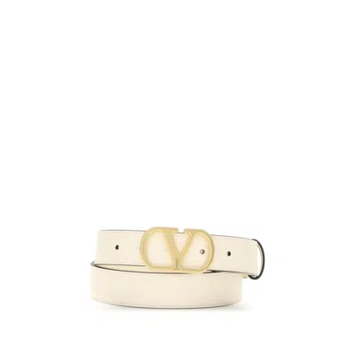 Valentino Signature Vlogo Belt In White