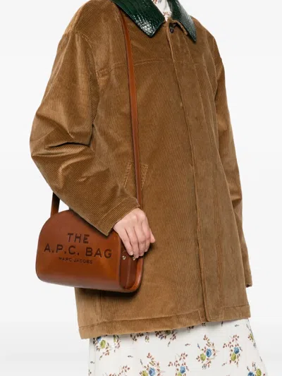Apc A.p.c. Women Brown Leather A.p.c. X Marc Jacobs Demi Lune Crossbody Bag In Brown