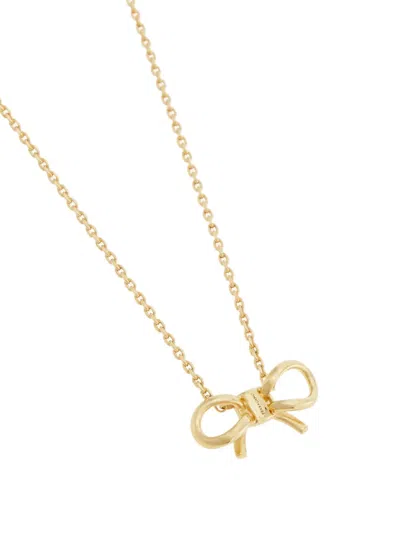 Ferragamo Adjustable Chain Bow Detail Pendant Necklace In Gold