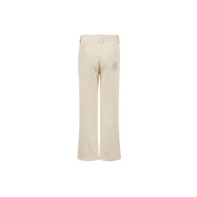Moncler Kids Studded Logo Corduroy Pants In Neutral
