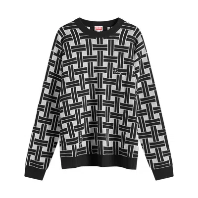 Kenzo Men's Weave Knit Crewneck Sweater In Black