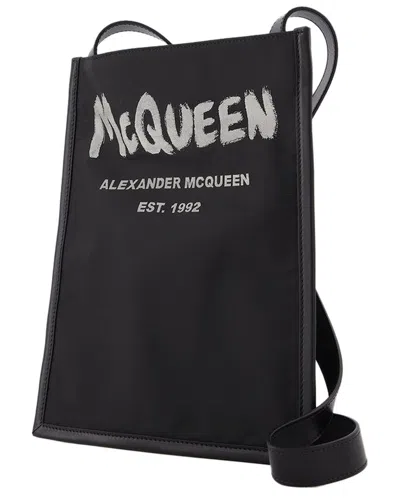 Alexander Mcqueen Black Polyester Graffiti Phone Sleeve In Black