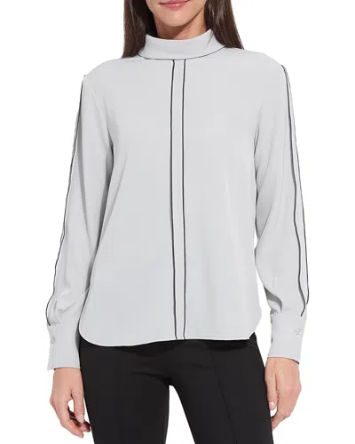 Lyssé Lizandra Reverse Collar Top In Gray
