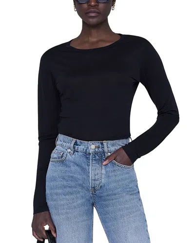 Anine Bing Sylvie Long Sleeve Tee In Black