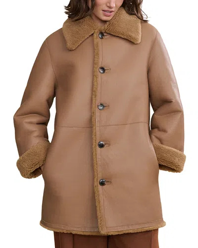 Jenni Kayne Aurora Reversible Shearling Coat In Brown