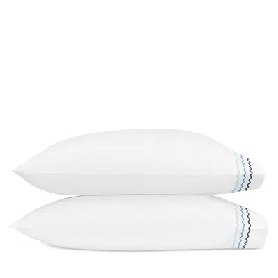Matouk Axel Set Of 2 Embroidered Pillowcases In Blue