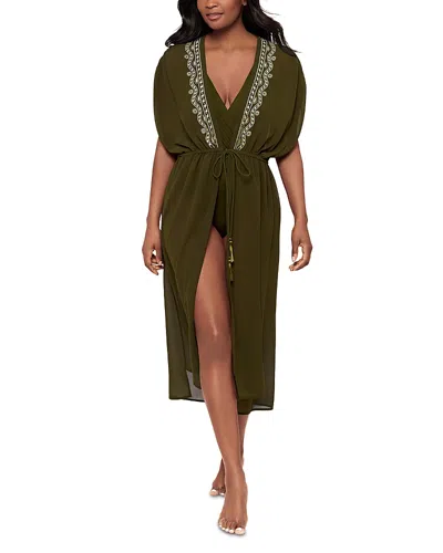 Miraclesuit Swim Cover-up Kimono In Green
