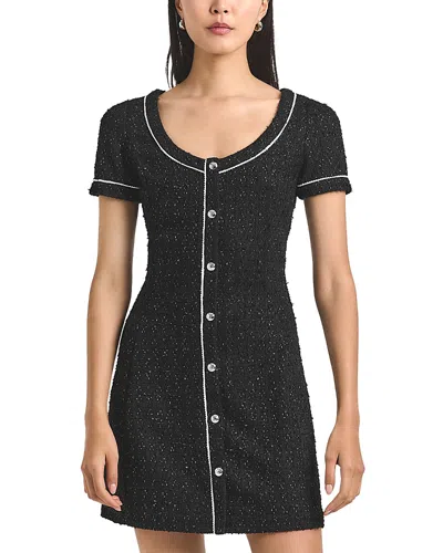 Derek Lam 10 Crosby Ciara Embellished Metallic Tweed Mini Dress In Black