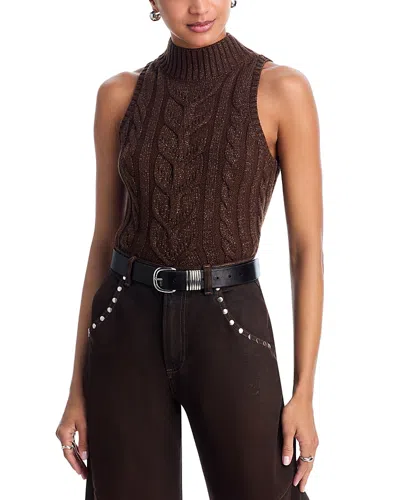L'agence Bellini Cable Knit Sleeveless Sweater In Brown