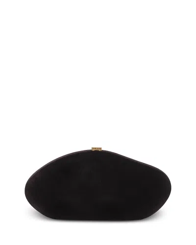 Cult Gaia Caldera Velvety Sculptural Clutch Bag In Black