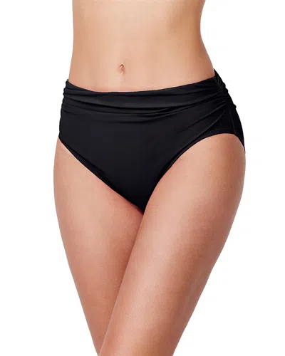 Profile By Gottex Tutti Frutti Shirred Mid Rise Swim Bottom In Black