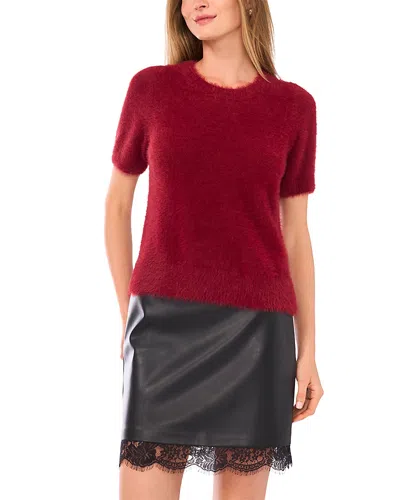 Vince Camuto Eyelash Crewneck Sweater In Red