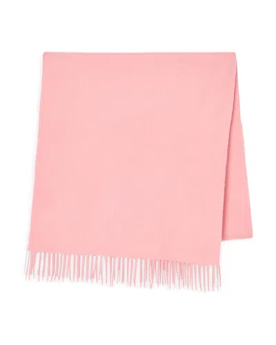 Sandro Wool & Cashmere Fringe Trimmed Scarf In Pink