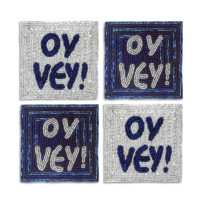 Sudha Pennathur Hanukkah Coasters, Set Of 4