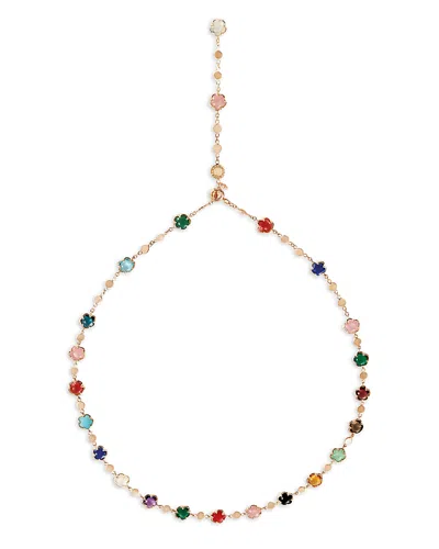 Pasquale Bruni 18k Rose Gold Figlia Dei Fiori Multi Stone Flower Lariat Necklace, 18.5 In Gold