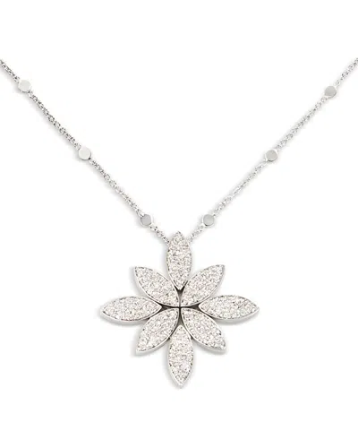 Pasquale Bruni 18k White Gold Ghirlanda Diamond Pave Cluster Flower Pendant Necklace, 16.5 In Gold