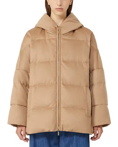 Max Mara Desiderio Reversible Down Coat In Brown