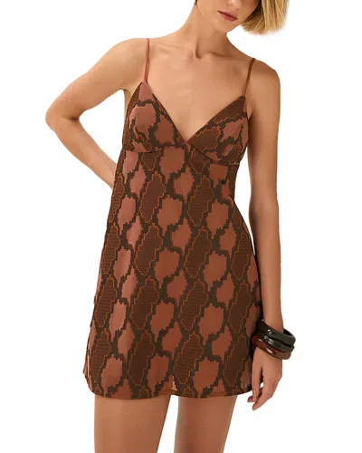 Vix Paula Hermanny Coen Mini Dress In Brown