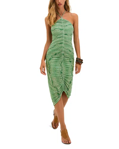 Vix Paula Hermanny Day Halter Midi Dress In Green