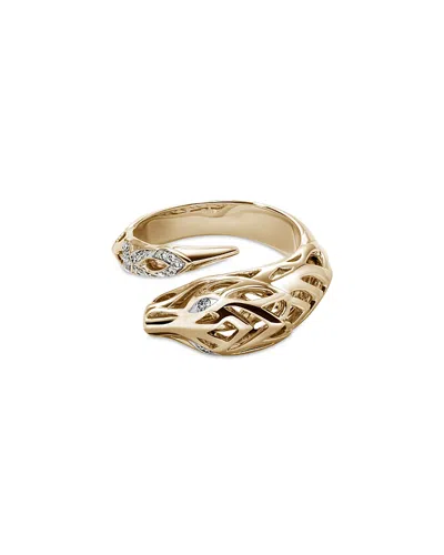 John Hardy Sterling Silver Blue Sapphire Naga Ring In Gold