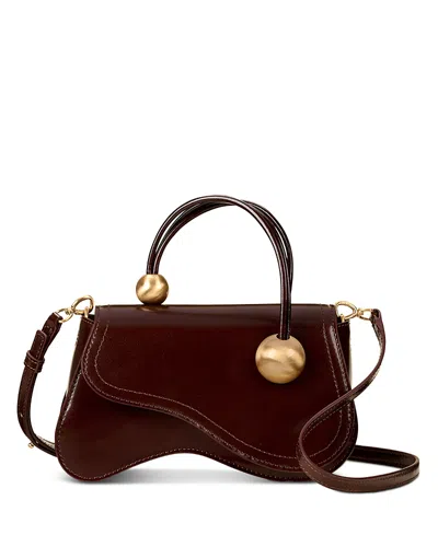 Cult Gaia Kazia Leather Nano Crossbody Bag In Brown