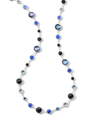 Ippolita Sterling Silver 925 Lollipop Multi Stone Lollitini Bari Long Necklace, 36 In Blue