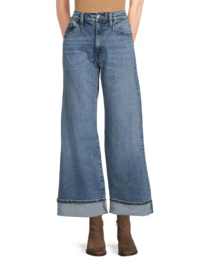 Hudson Women's Jolene Wide-leg Cuffed Jeans In Blue