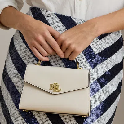 Ralph Lauren Leather Small Farrah Satchel In Neutral